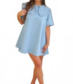 NEW MABLE maya denim mini dress in blue
